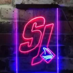 San Jose Sharks Neon Sign Bold Number 57 1