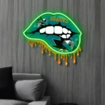 San Jose Sharks Neon Sign Dripping Lips 1