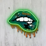 San Jose Sharks Neon Sign Dripping Lips 1