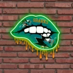 San Jose Sharks Neon Sign Dripping Lips 1