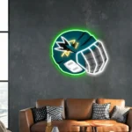 San Jose Sharks Neon Sign Nhl Hockey Helmet Acrylic Led 1