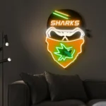 San Jose Sharks Neon Sign Skull 1