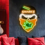San Jose Sharks Neon Sign Skull 1
