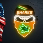 San Jose Sharks Neon Sign Skull 1