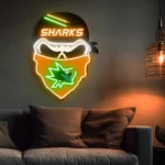 San Jose Sharks Neon Sign Skull 1