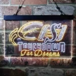 Saskatchewan Roughriders Neon Sign Ball Laces Glow 1