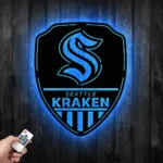 Seattle Kraken Metal Sign Shield Shape 1