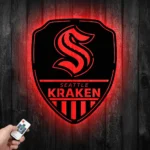 Seattle Kraken Metal Sign Shield Shape 1