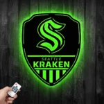 Seattle Kraken Metal Sign Shield Shape 1