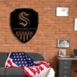Seattle Kraken Metal Sign Shield Shape 1