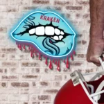 Seattle Kraken Neon Sign Dripping Lips 1