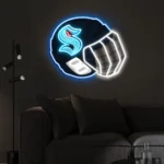 Seattle Kraken Neon Sign Nhl Hockey Helmet Acrylic Led 1