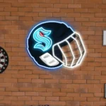 Seattle Kraken Neon Sign Nhl Hockey Helmet Acrylic Led 1