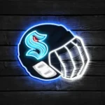Seattle Kraken Neon Sign Nhl Hockey Helmet Acrylic Led 1