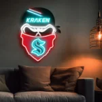 Seattle Kraken Neon Sign Skull 1
