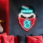 Seattle Kraken Neon Sign Skull 1