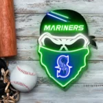 Seattle Mariners Neon Sign Skull 1