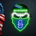 Seattle Mariners Neon Sign Skull 1