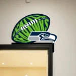Seattle Seahawks Metal Sign Hawk Mascot Face 1