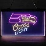 Seattle Seahawks Neon Sign Coors Light 3 Color 1