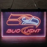 Seattle Seahawks Neon Sign Detailed Bud Light 3 Color 1