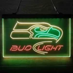Seattle Seahawks Neon Sign Detailed Bud Light 3 Color 1