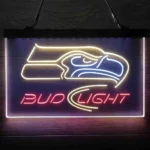 Seattle Seahawks Neon Sign Detailed Bud Light 3 Color 1