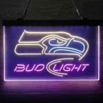 Seattle Seahawks Neon Sign Detailed Bud Light 3 Color 1