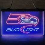 Seattle Seahawks Neon Sign Detailed Bud Light 3 Color 1