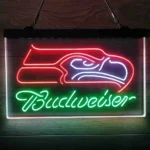Seattle Seahawks Neon Sign Detailed Budweiser 3 Color 1