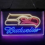 Seattle Seahawks Neon Sign Detailed Budweiser 3 Color 1