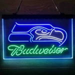 Seattle Seahawks Neon Sign Detailed Budweiser 3 Color 1