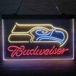 Seattle Seahawks Neon Sign Detailed Budweiser 3 Color 1