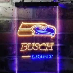 Seattle Seahawks Neon Sign Detailed Busch Light 1