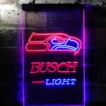 Seattle Seahawks Neon Sign Detailed Busch Light 1