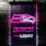 Seattle Seahawks Neon Sign Detailed Busch Light 1