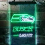 Seattle Seahawks Neon Sign Detailed Busch Light 1