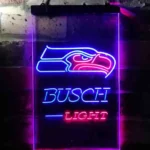 Seattle Seahawks Neon Sign Detailed Busch Light 1