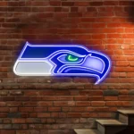 Seattle Seahawks Neon Sign Glowing Hawk Head 1