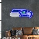 Seattle Seahawks Neon Sign Glowing Hawk Head 1