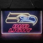 Seattle Seahawks Neon Sign Stylish Bud Light 3 Color 1