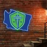 Seattle Sounders Neon Sign Fc Washington State Map 1