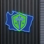 Seattle Sounders Neon Sign Fc Washington State Map 1