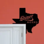 Shiner Metal Sign Texas State Map 1