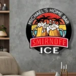 Smirnoff Ice Neon Sign Custom Home Bar Scene 1