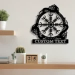 Spiritual Religious Metal Sign Custom Aegishjalmur Helm Of Awe 1