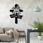 Spiritual Religious Metal Sign Custom Floral Cross 1