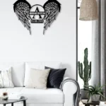 Spiritual Religious Metal Sign Personalized Angel Wings Name Date 1