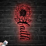 Spiritual Religious Metal Sign Sunflower Faith 1