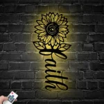 Spiritual Religious Metal Sign Sunflower Faith 1